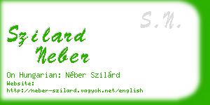 szilard neber business card